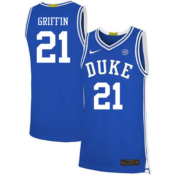 Men #21 AJ Griffin Duke Blue Devils College Basketball Jerseys Sale-Blue